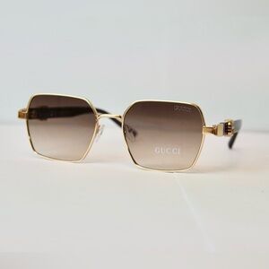 Gucci Gold Geometric Sunglasses